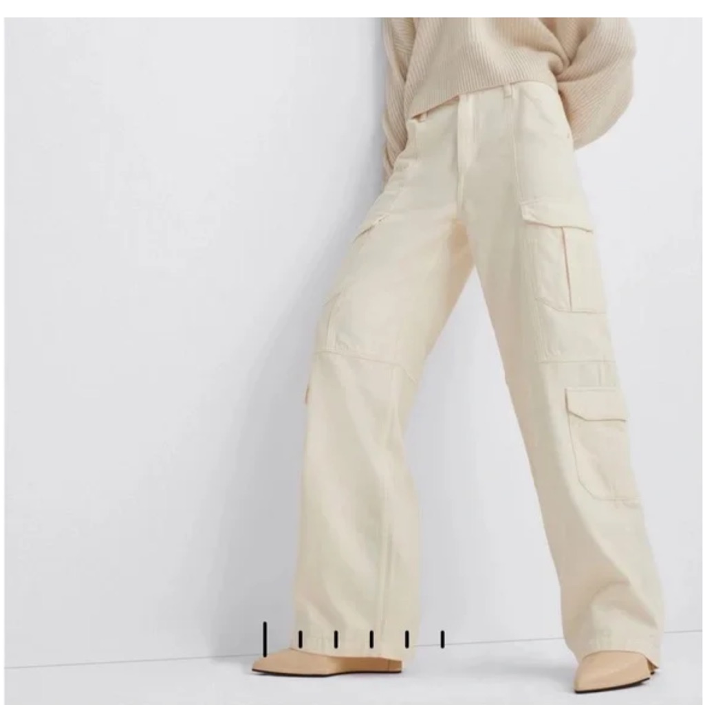 Rag & Bone Cream Wide-Leg Cargo Jeans